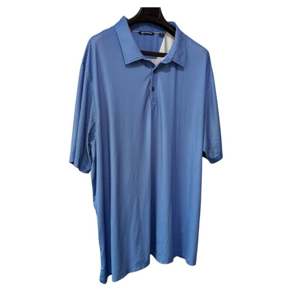 Cutter And Buck Mens 3XB Blue‎ abstract Short Sleeve Golf Polo Shirt